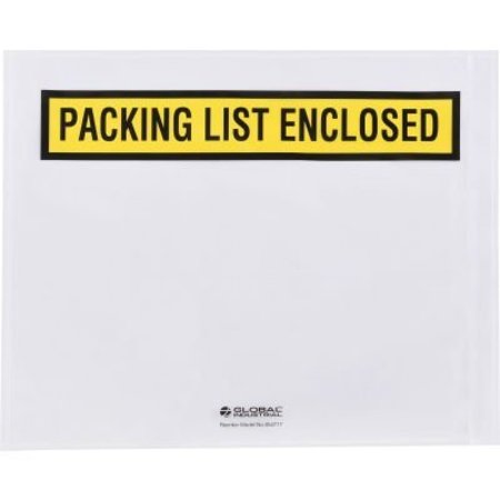 GEC Global Industrial Panel Face Envelopes, inPacking List Enclosedin, 12inL x 10inW, Yellow, 500/Pack FD-1C-9046